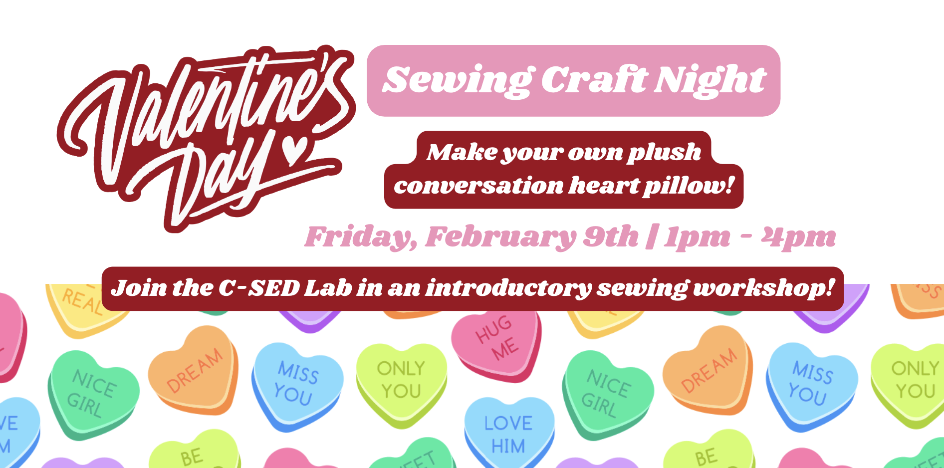 Valentine’s Day Pillow Sewing Workshop